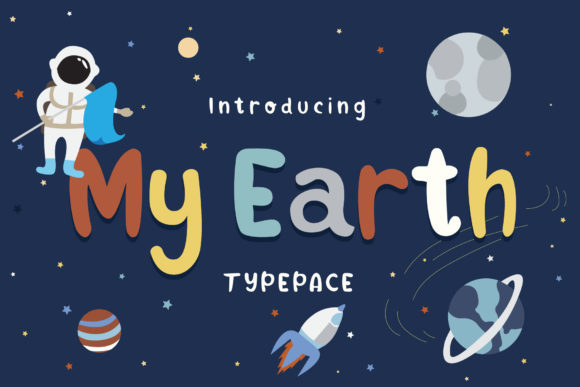 My Earth: A Playful and Colorful Display Font for Creative Projects